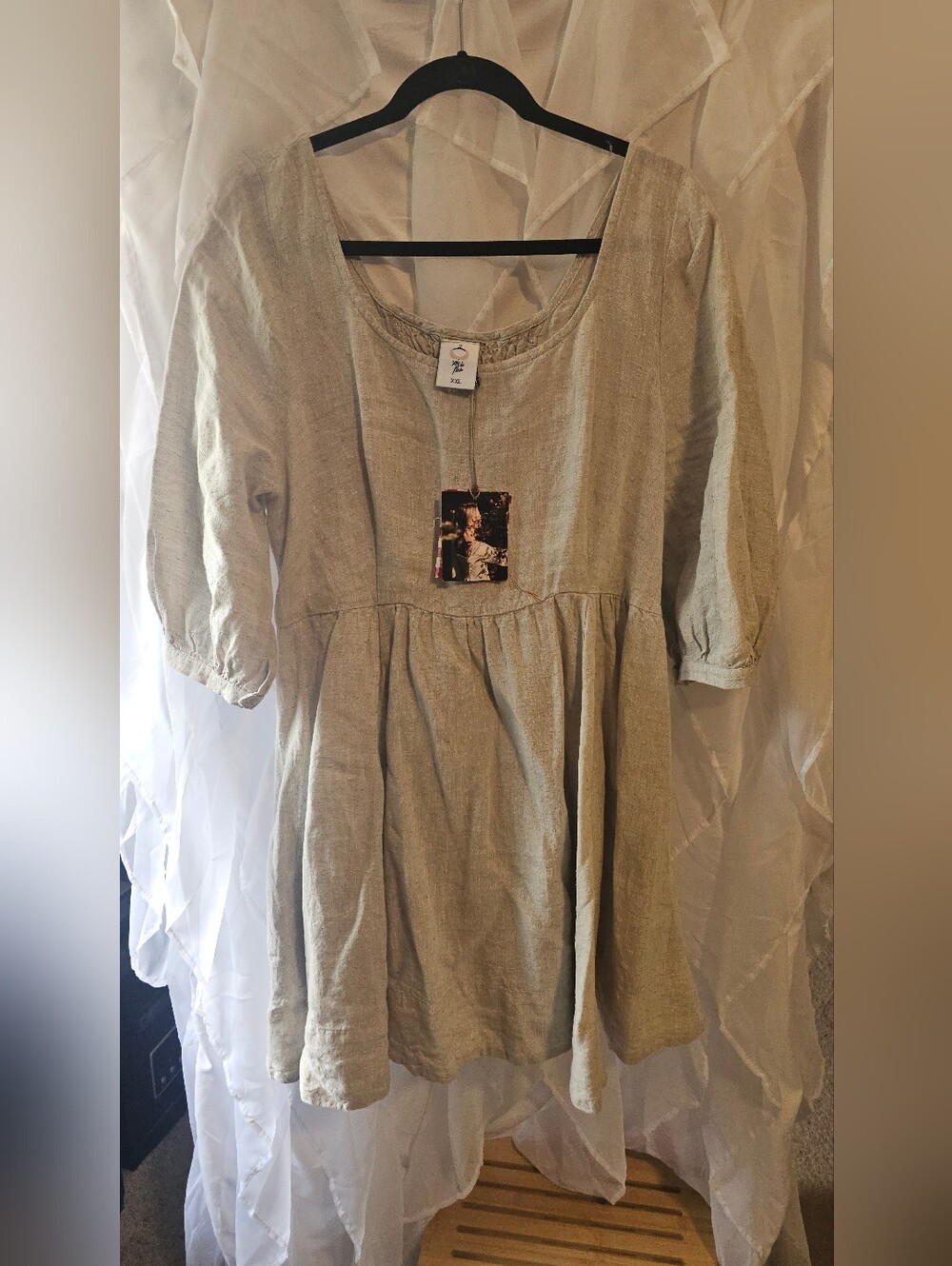 Son De Flor Mini Carmen Dress In Natural Dot